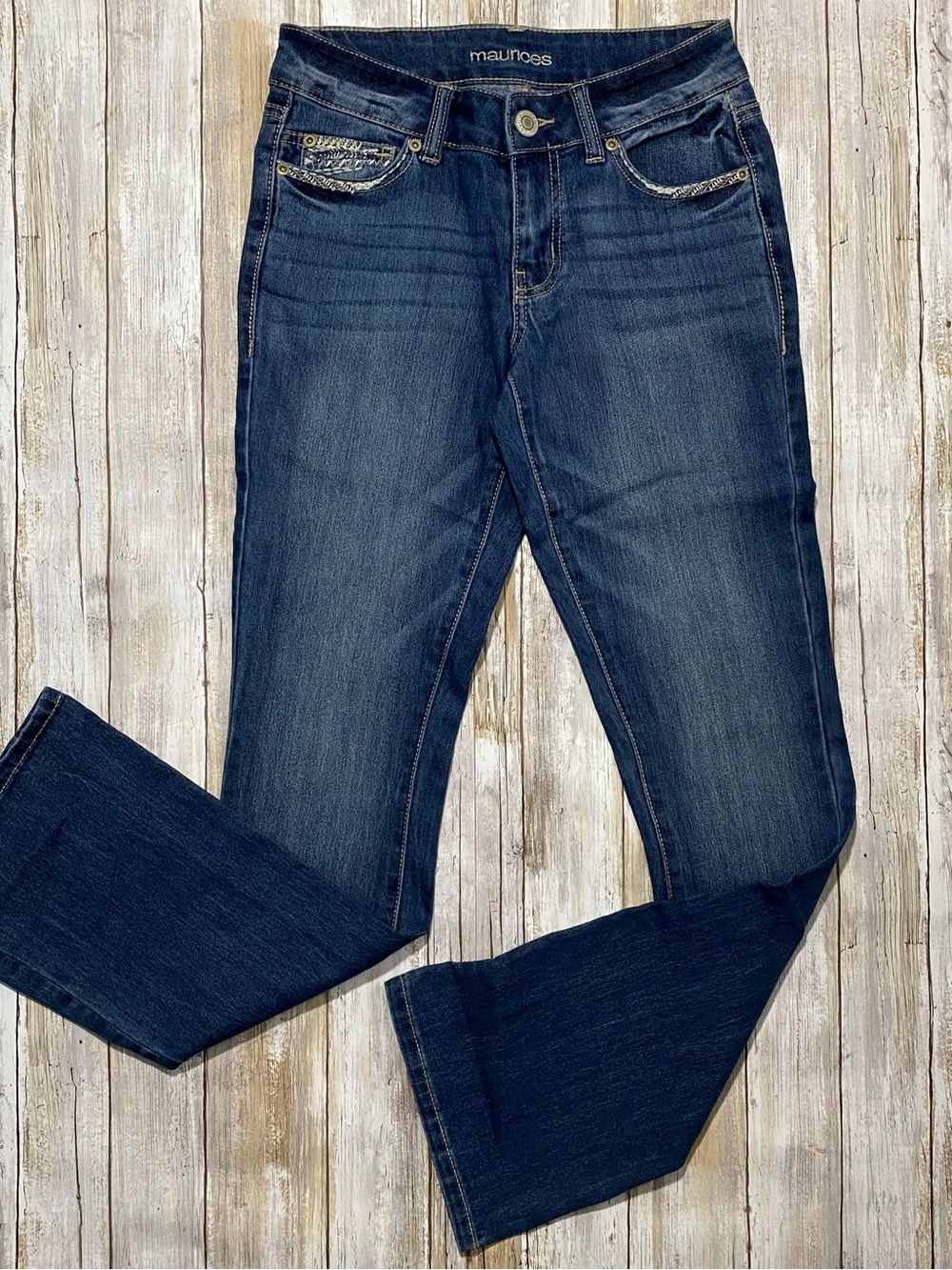 Maurices Straight Leg Dark Blue Stretch Jeans
